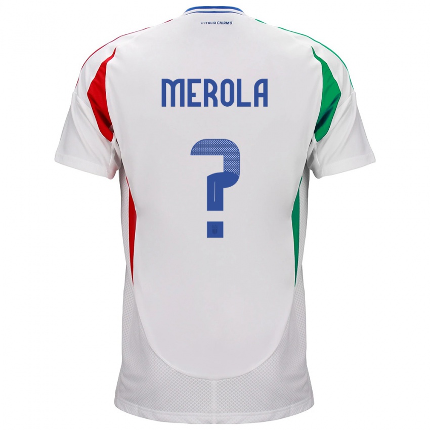 Hombre Camiseta Italia Antonio Stefano Merola #0 Blanco 2ª Equipación 24-26 La Camisa Argentina