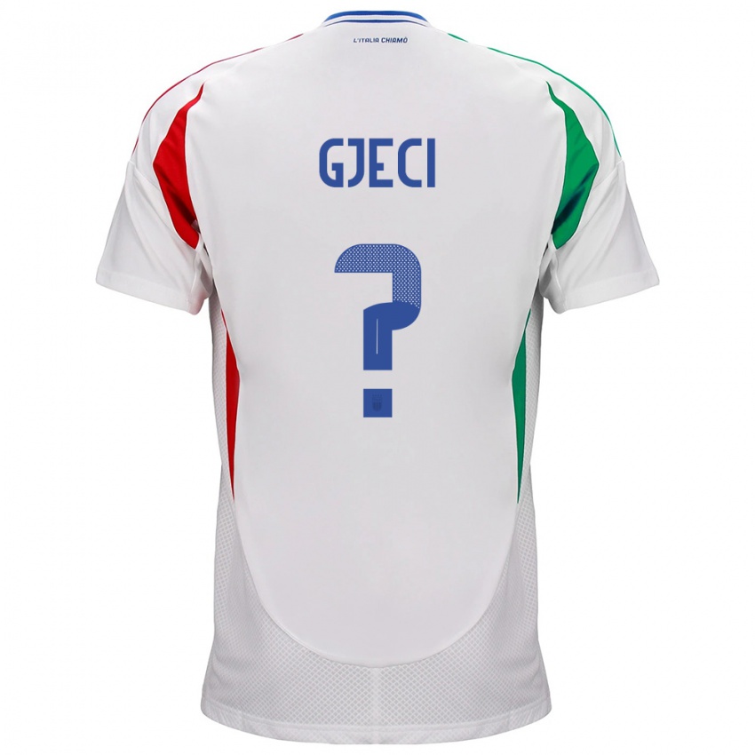 Hombre Camiseta Italia Delis Gjeci #0 Blanco 2ª Equipación 24-26 La Camisa Argentina