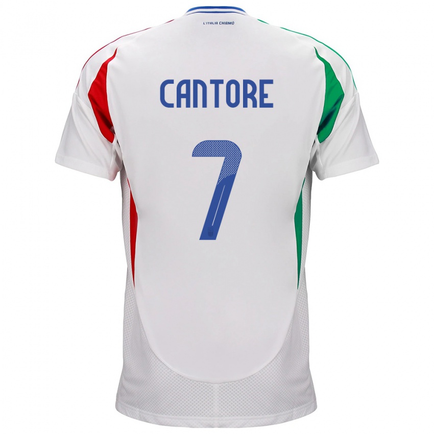 Hombre Camiseta Italia Sofia Cantore #7 Blanco 2ª Equipación 24-26 La Camisa Argentina