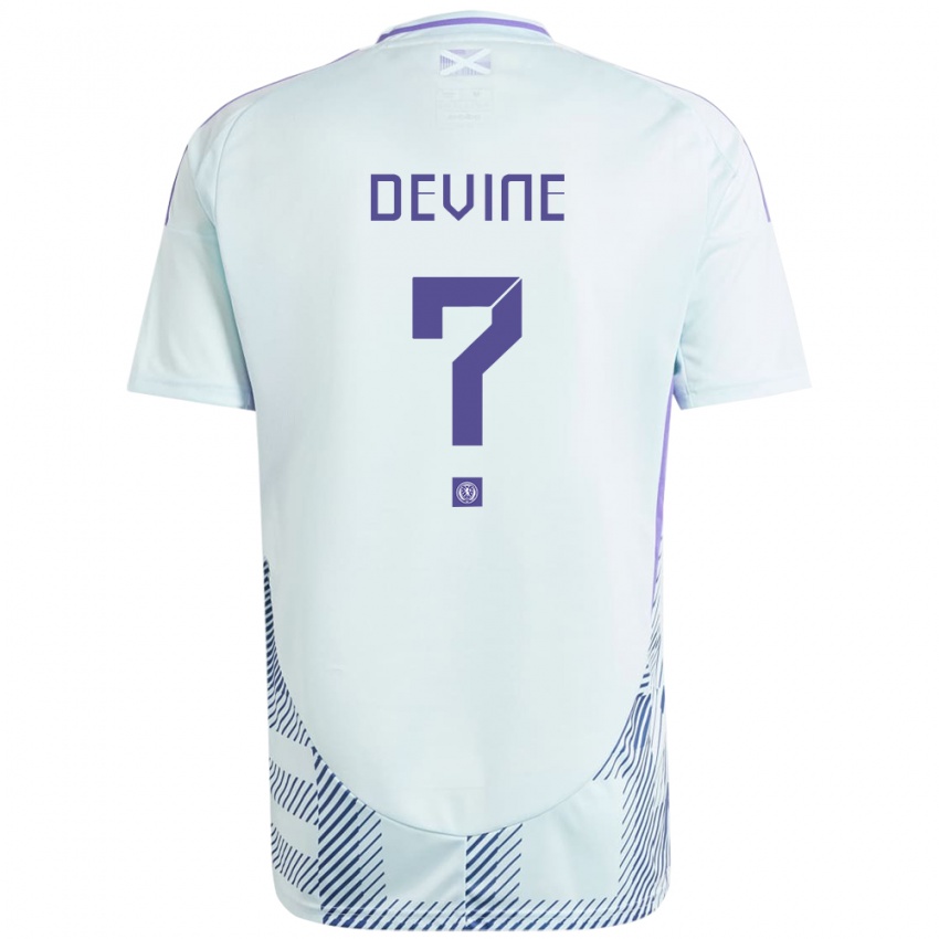 Hombre Camiseta Escocia Adam Devine #0 Azul Menta Claro 2ª Equipación 24-26 La Camisa Argentina