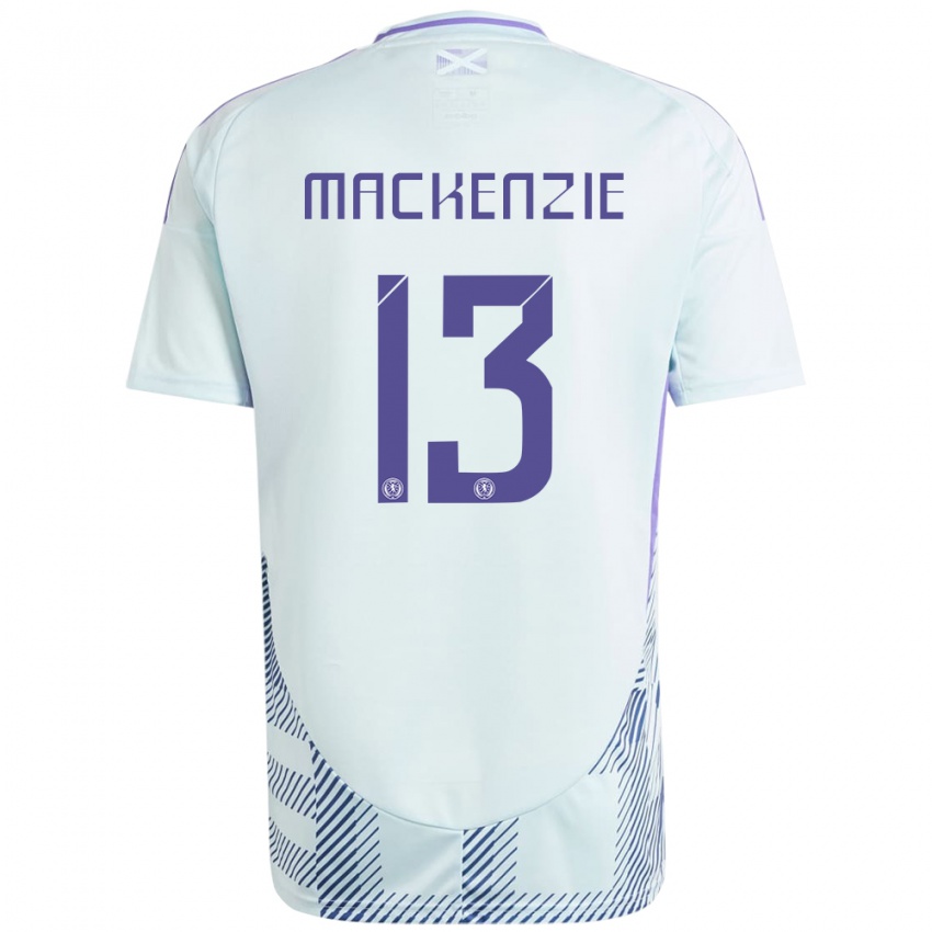 Hombre Camiseta Escocia Zander Mackenzie #13 Azul Menta Claro 2ª Equipación 24-26 La Camisa Argentina