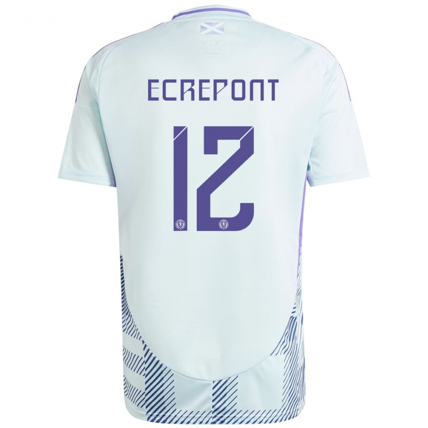 Hombre Camiseta Escocia Oliver Ecrepont #12 Azul Menta Claro 2ª Equipación 24-26 La Camisa Argentina