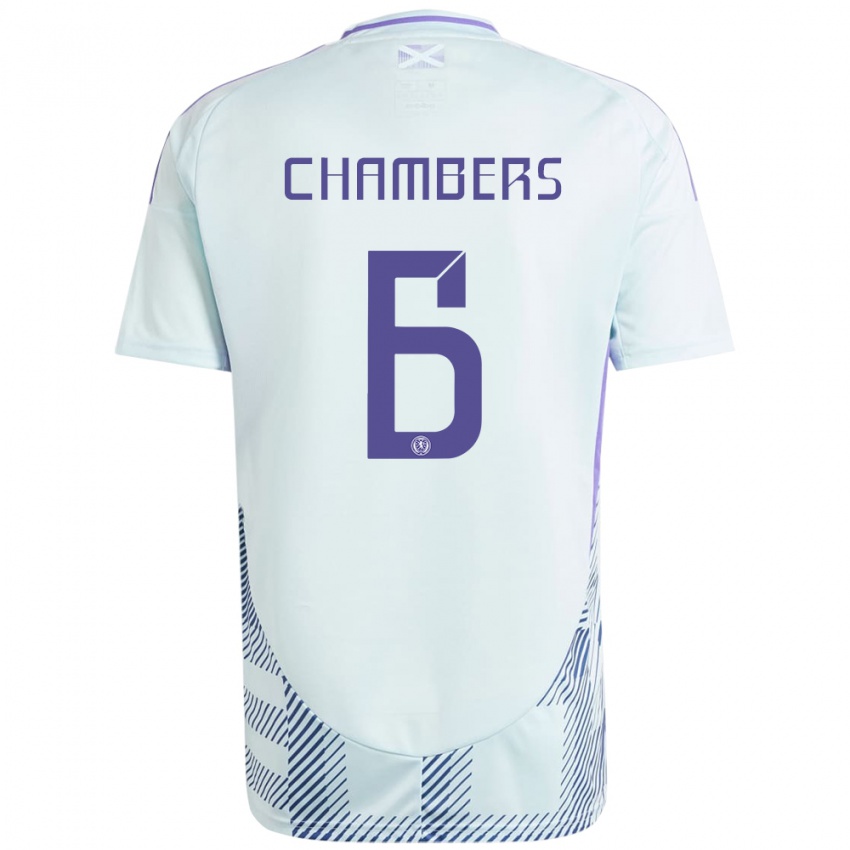 Hombre Camiseta Escocia Sam Chambers #6 Azul Menta Claro 2ª Equipación 24-26 La Camisa Argentina