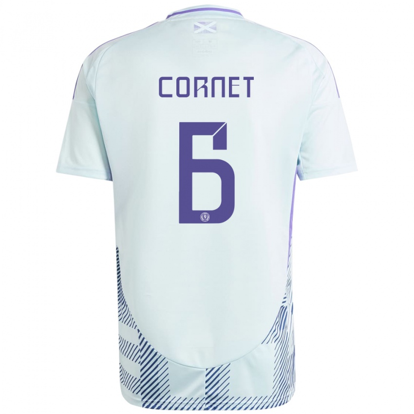 Hombre Camiseta Escocia Chelsea Cornet #6 Azul Menta Claro 2ª Equipación 24-26 La Camisa Argentina