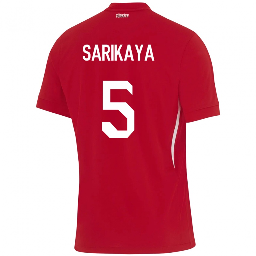 Hombre Camiseta Turquía Efe Sarıkaya #5 Rojo 2ª Equipación 24-26 La Camisa Argentina