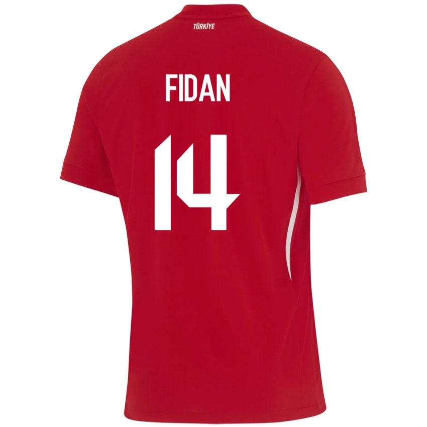 Hombre Camiseta Turquía Yiğit Fidan #14 Rojo 2ª Equipación 24-26 La Camisa Argentina