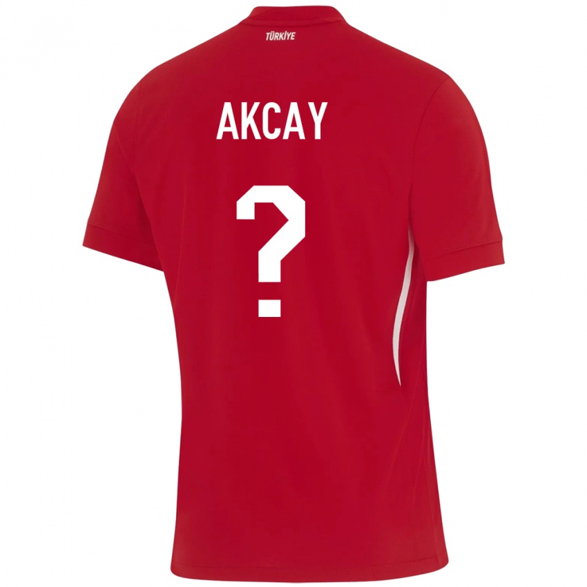 Hombre Camiseta Turquía Yasin Akçay #0 Rojo 2ª Equipación 24-26 La Camisa Argentina