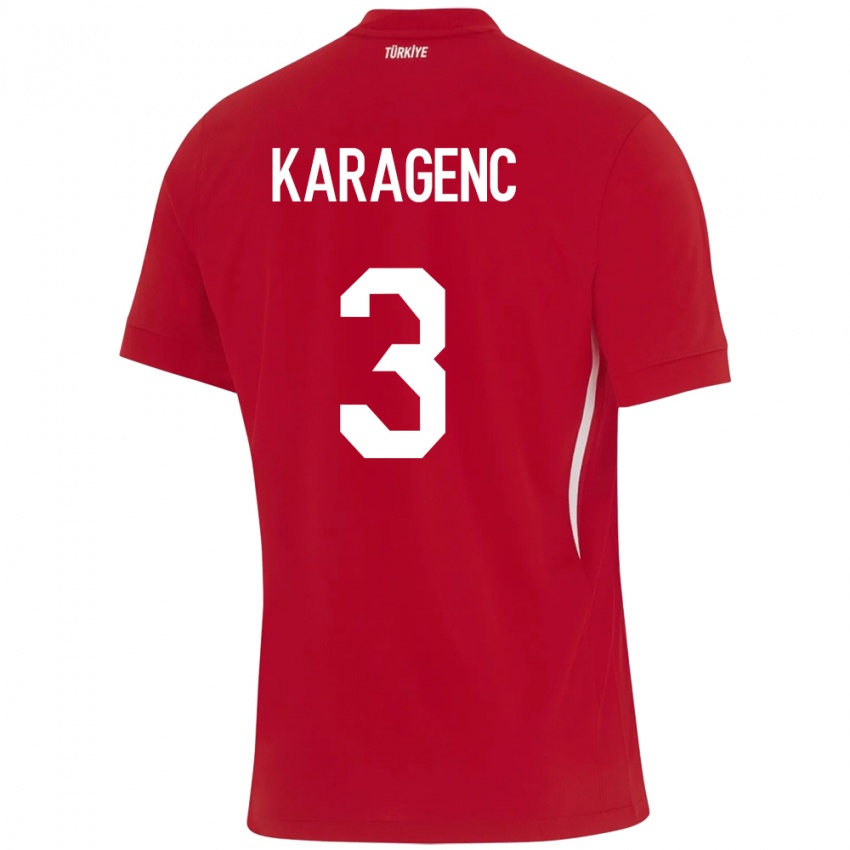 Hombre Camiseta Turquía Didem Karagenç #3 Rojo 2ª Equipación 24-26 La Camisa Argentina