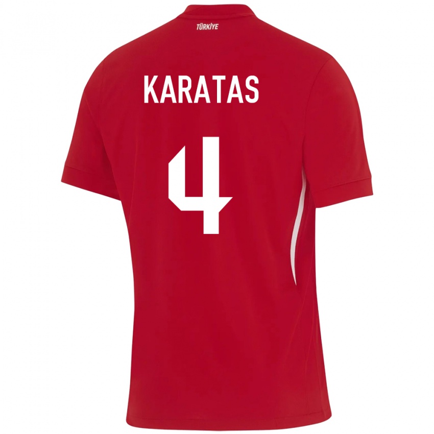 Hombre Camiseta Turquía Eda Karataş #4 Rojo 2ª Equipación 24-26 La Camisa Argentina