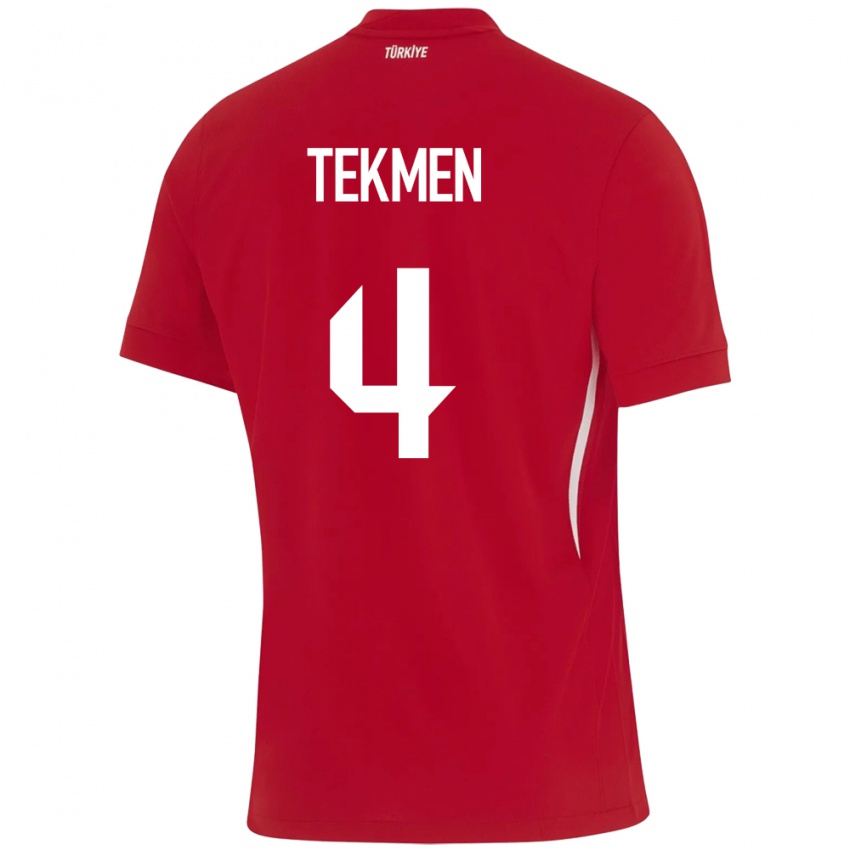 Hombre Camiseta Turquía Ece Tekmen #4 Rojo 2ª Equipación 24-26 La Camisa Argentina