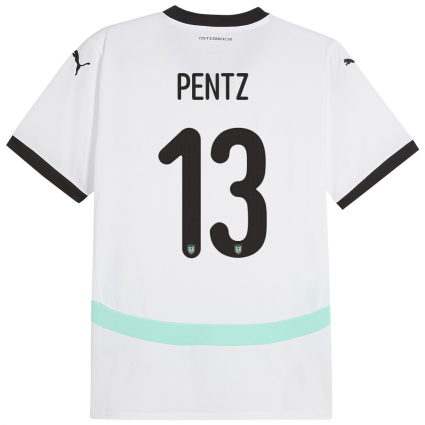 Hombre Camiseta Austria Patrick Pentz #13 Blanco 2ª Equipación 24-26 La Camisa Argentina