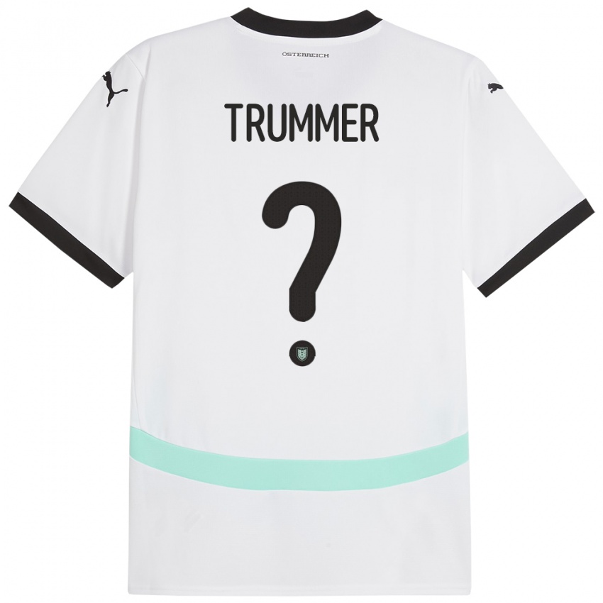 Hombre Camiseta Austria Tim Trummer #0 Blanco 2ª Equipación 24-26 La Camisa Argentina