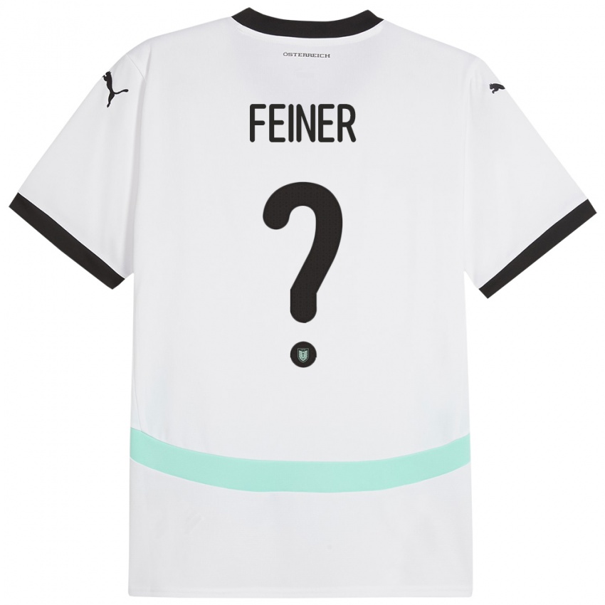 Hombre Camiseta Austria Fabian Feiner #0 Blanco 2ª Equipación 24-26 La Camisa Argentina