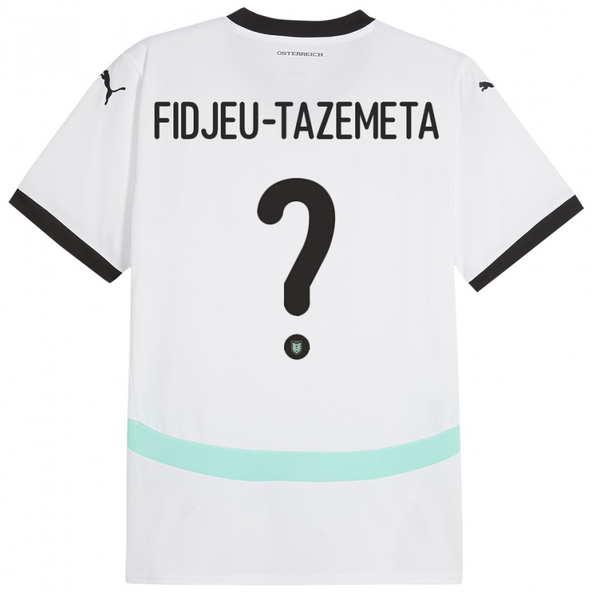 Hombre Camiseta Austria Thierry Fidjeu-Tazemeta #0 Blanco 2ª Equipación 24-26 La Camisa Argentina