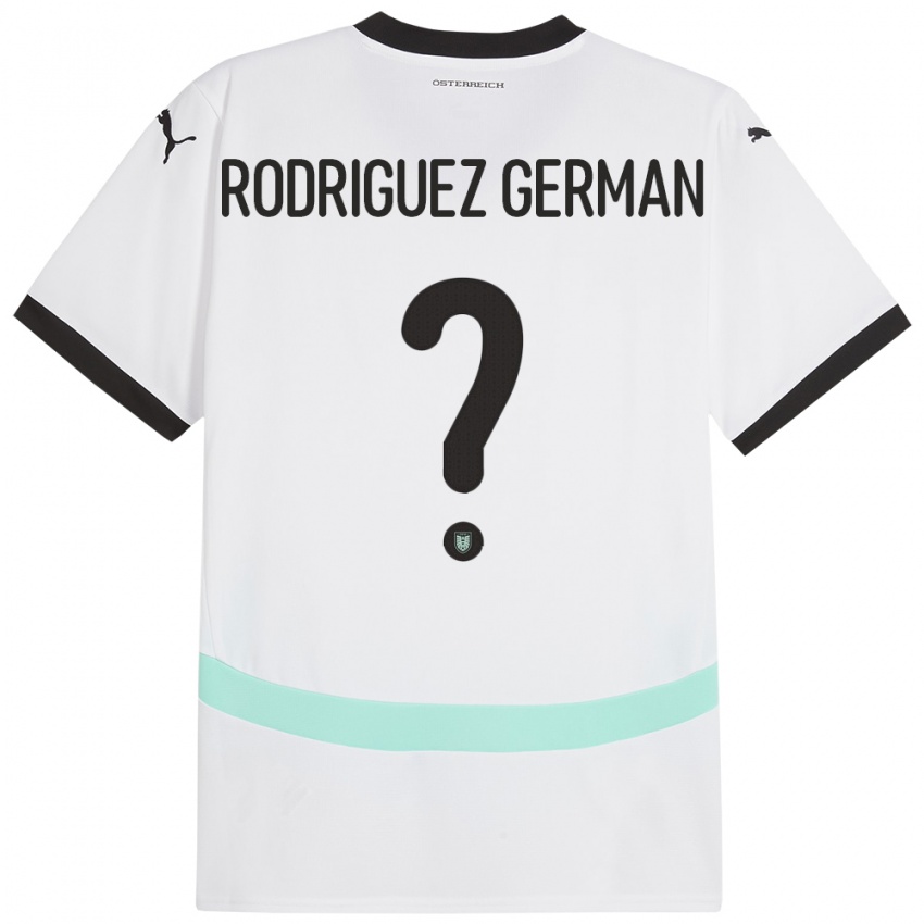 Hombre Camiseta Austria Ryan Rodriguez German #0 Blanco 2ª Equipación 24-26 La Camisa Argentina