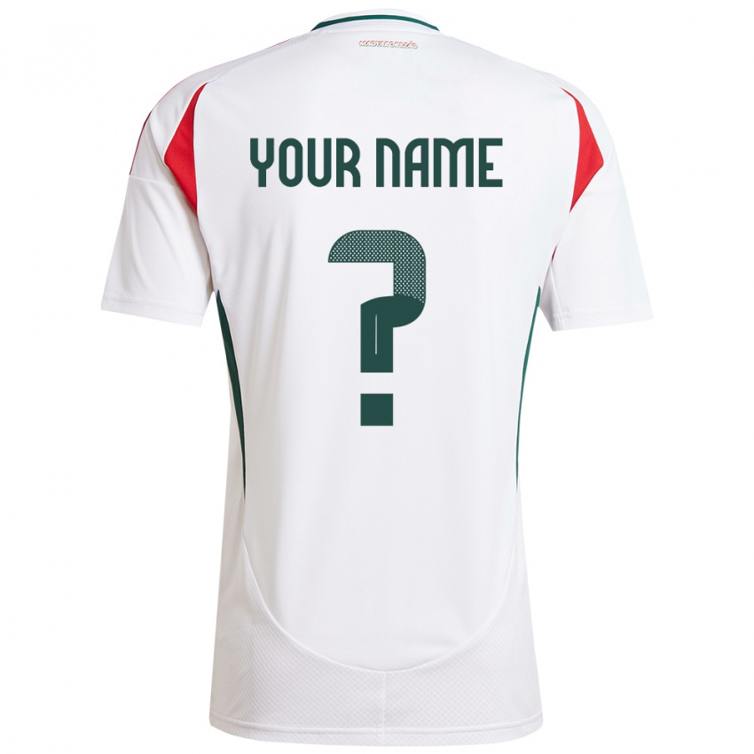 Hombre Camiseta Hungría Su Nombre #0 Blanco 2ª Equipación 24-26 La Camisa Argentina