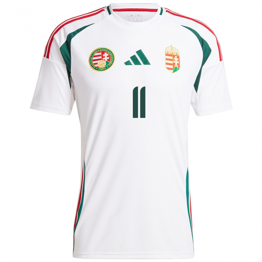 Hombre Camiseta Hungría Zalán Kerezsi #11 Blanco 2ª Equipación 24-26 La Camisa Argentina