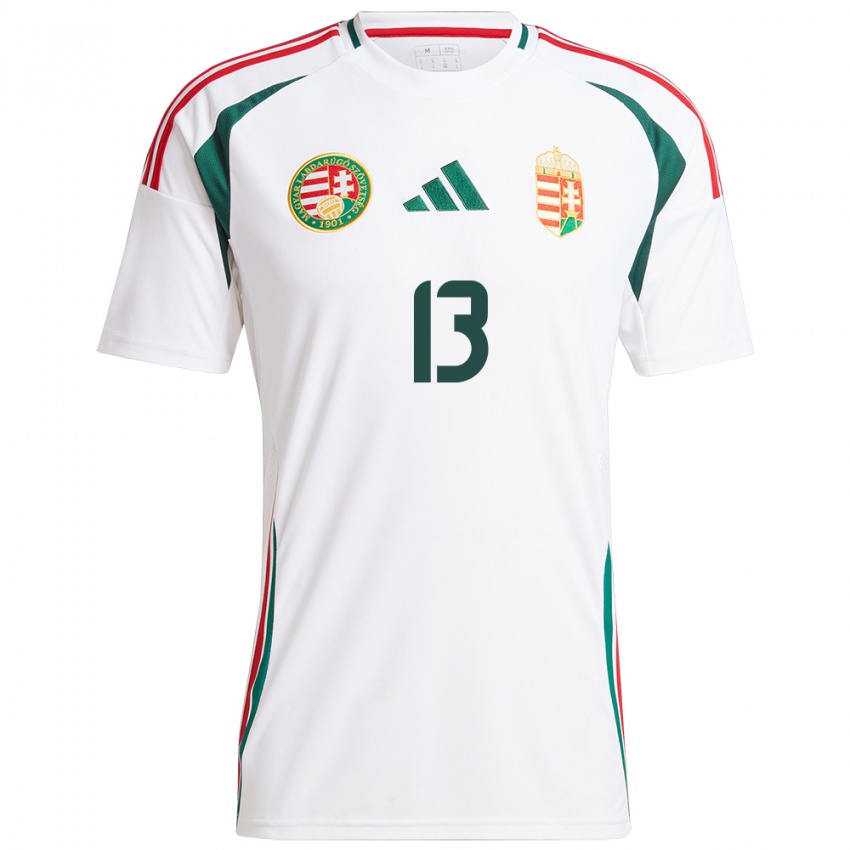 Hombre Camiseta Hungría András Schäfer #13 Blanco 2ª Equipación 24-26 La Camisa Argentina