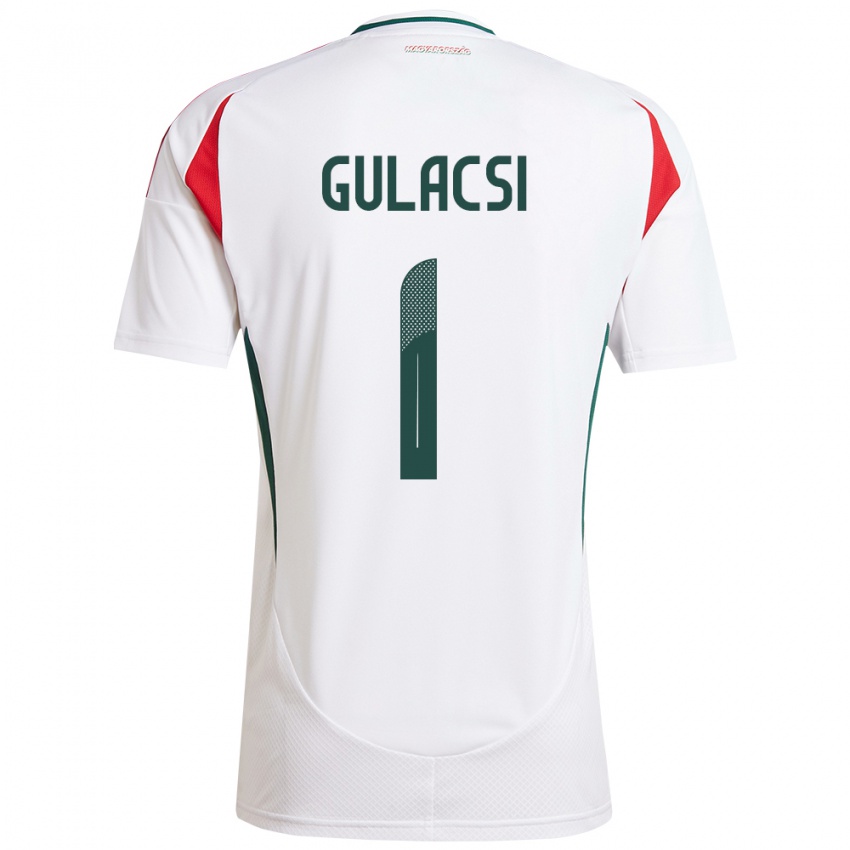 Hombre Camiseta Hungría Péter Gulácsi #1 Blanco 2ª Equipación 24-26 La Camisa Argentina