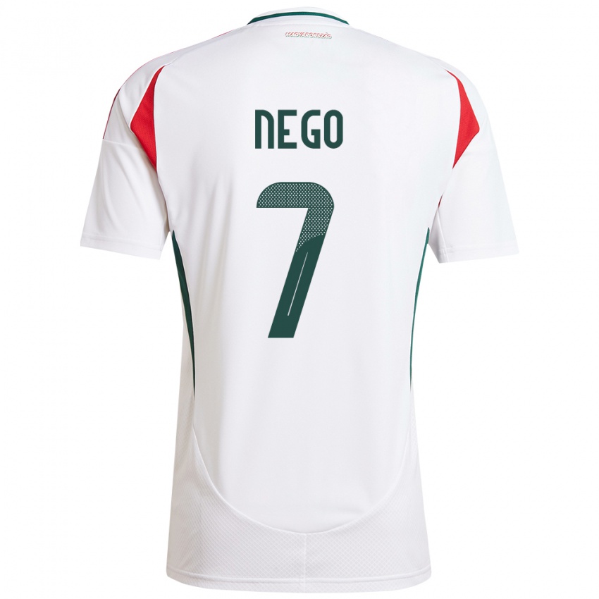 Hombre Camiseta Hungría Loïc Nego #7 Blanco 2ª Equipación 24-26 La Camisa Argentina