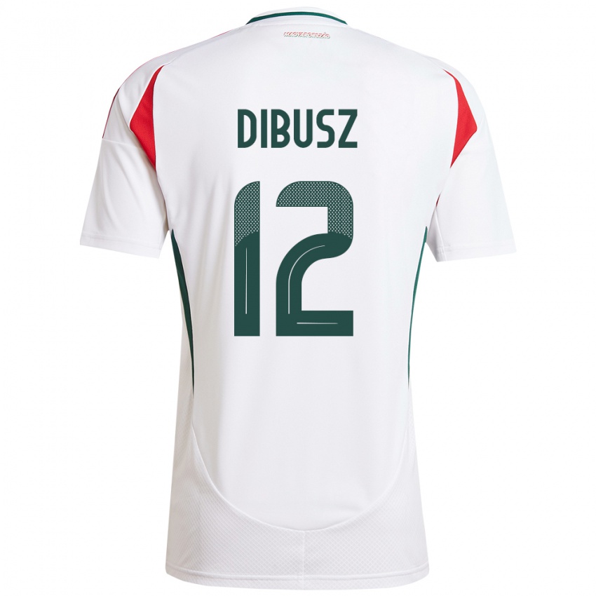 Hombre Camiseta Hungría Dénes Dibusz #12 Blanco 2ª Equipación 24-26 La Camisa Argentina