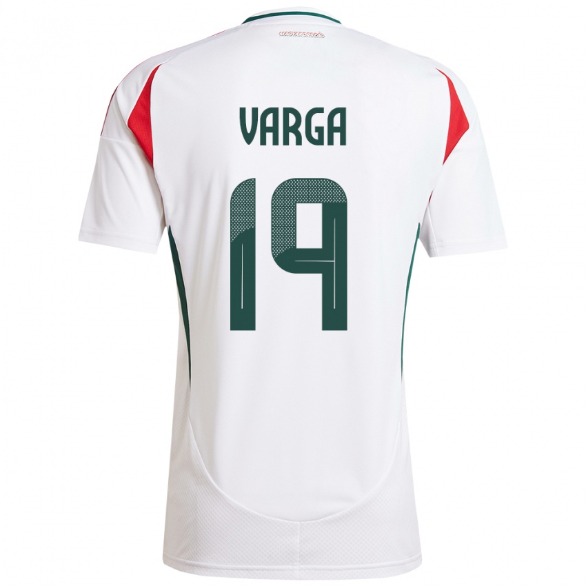 Hombre Camiseta Hungría Barnabás Varga #19 Blanco 2ª Equipación 24-26 La Camisa Argentina