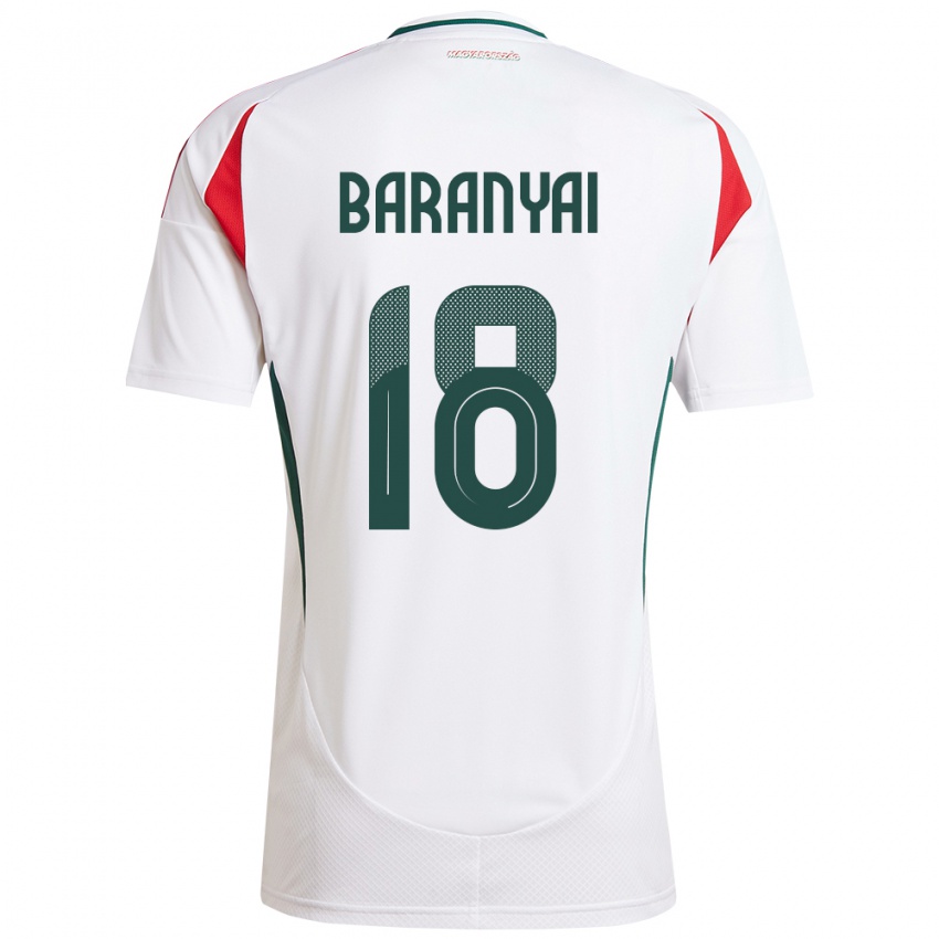 Hombre Camiseta Hungría Nimród Baranyai #18 Blanco 2ª Equipación 24-26 La Camisa Argentina