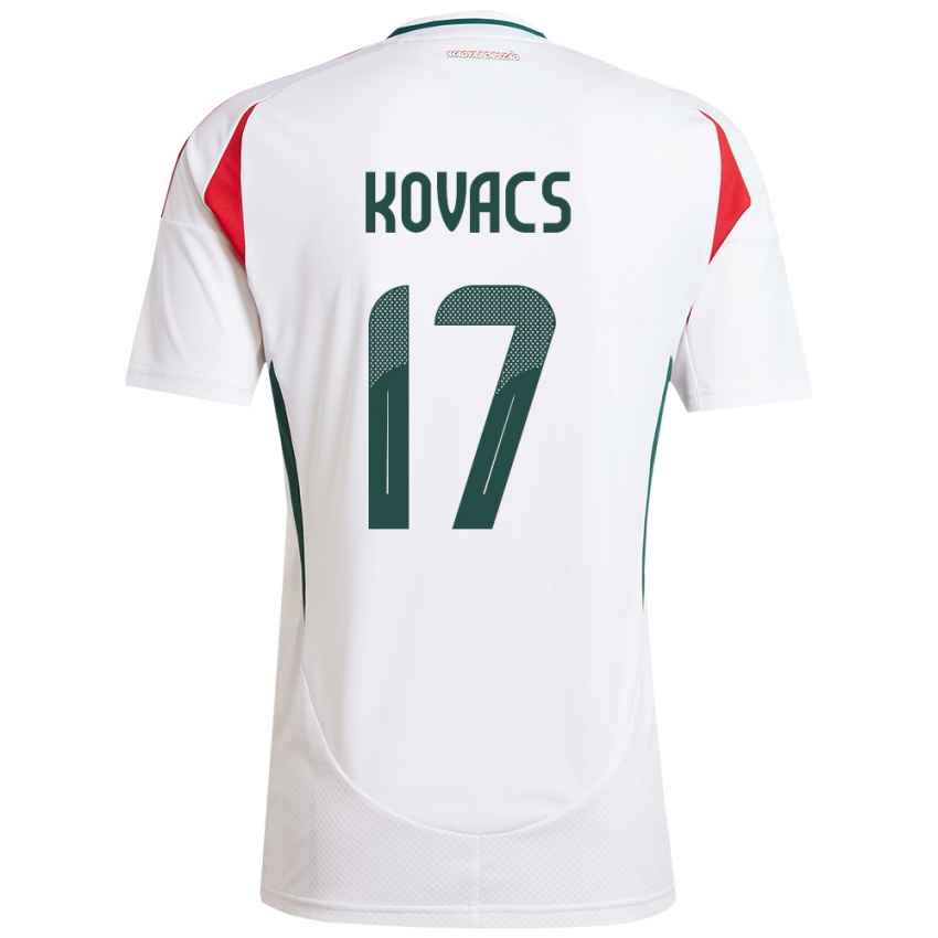 Hombre Camiseta Hungría Mátyás Kovács #17 Blanco 2ª Equipación 24-26 La Camisa Argentina