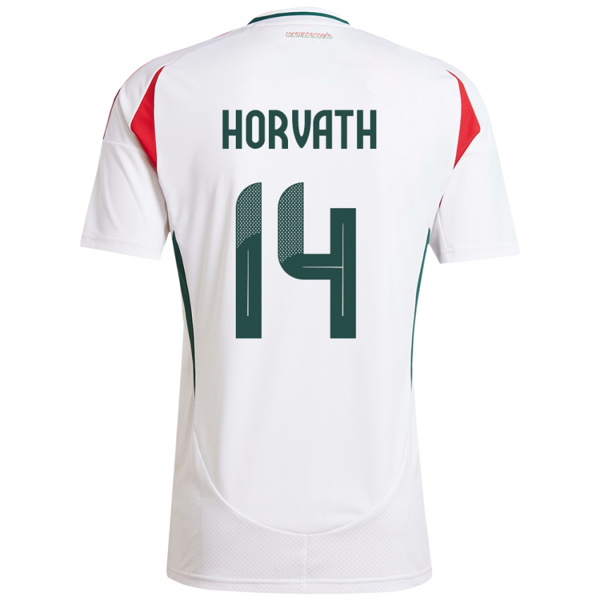 Hombre Camiseta Hungría Artúr Horváth #14 Blanco 2ª Equipación 24-26 La Camisa Argentina