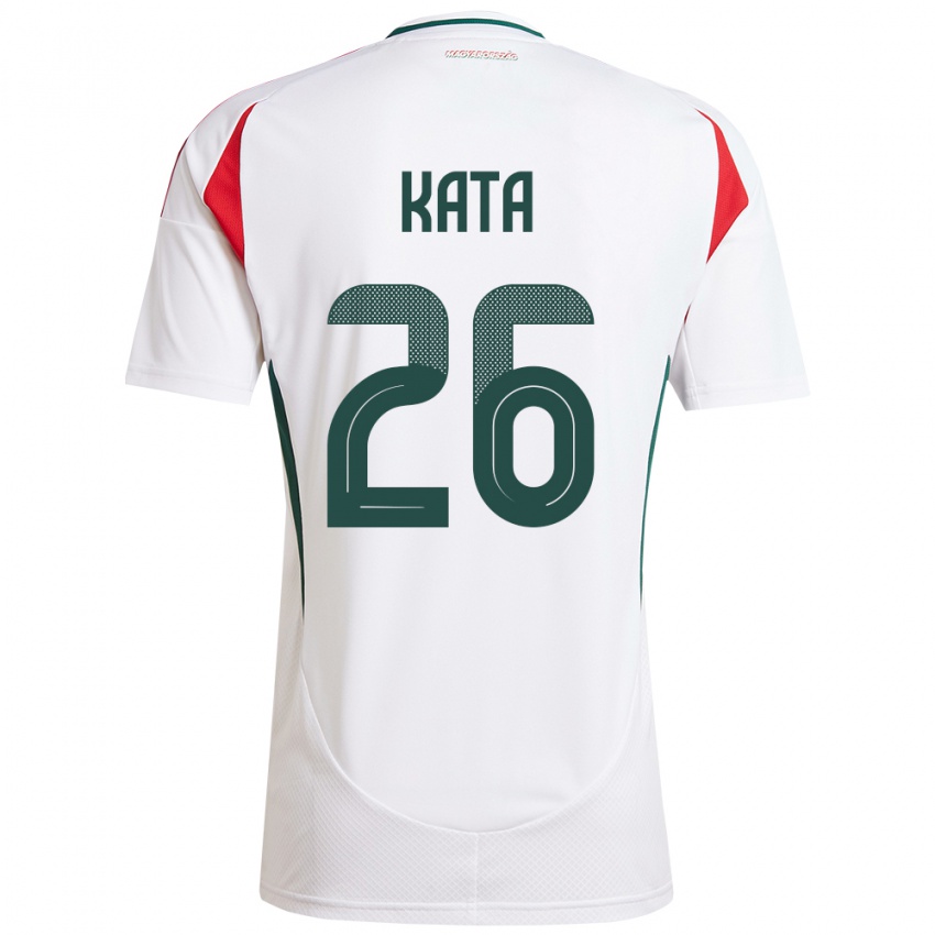 Hombre Camiseta Hungría Mihály Kata #26 Blanco 2ª Equipación 24-26 La Camisa Argentina