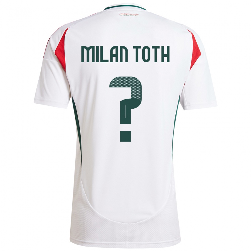 Hombre Camiseta Hungría Milán Tóth #0 Blanco 2ª Equipación 24-26 La Camisa Argentina