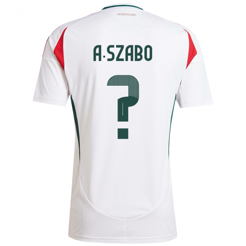 Hombre Camiseta Hungría Alex Szabó #0 Blanco 2ª Equipación 24-26 La Camisa Argentina