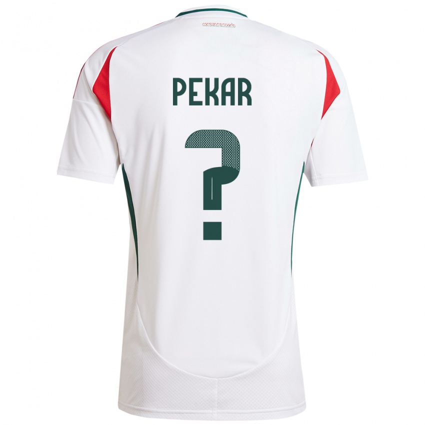 Hombre Camiseta Hungría István Pekár #0 Blanco 2ª Equipación 24-26 La Camisa Argentina