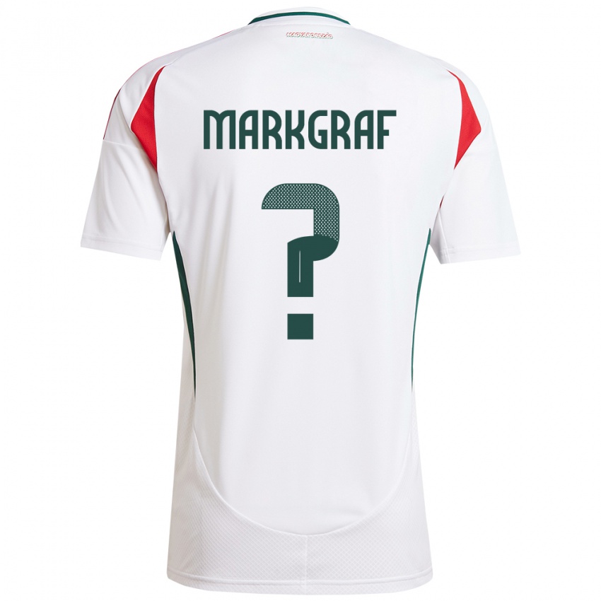 Hombre Camiseta Hungría Ákos Markgráf #0 Blanco 2ª Equipación 24-26 La Camisa Argentina