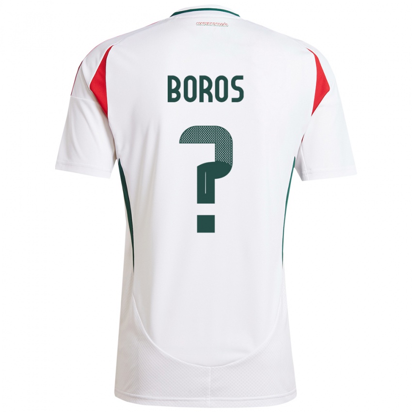 Hombre Camiseta Hungría Zsombor Boros #0 Blanco 2ª Equipación 24-26 La Camisa Argentina