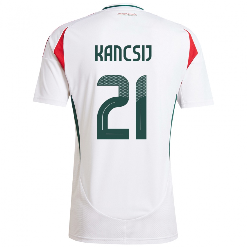 Hombre Camiseta Hungría Artúr Kancsij #21 Blanco 2ª Equipación 24-26 La Camisa Argentina