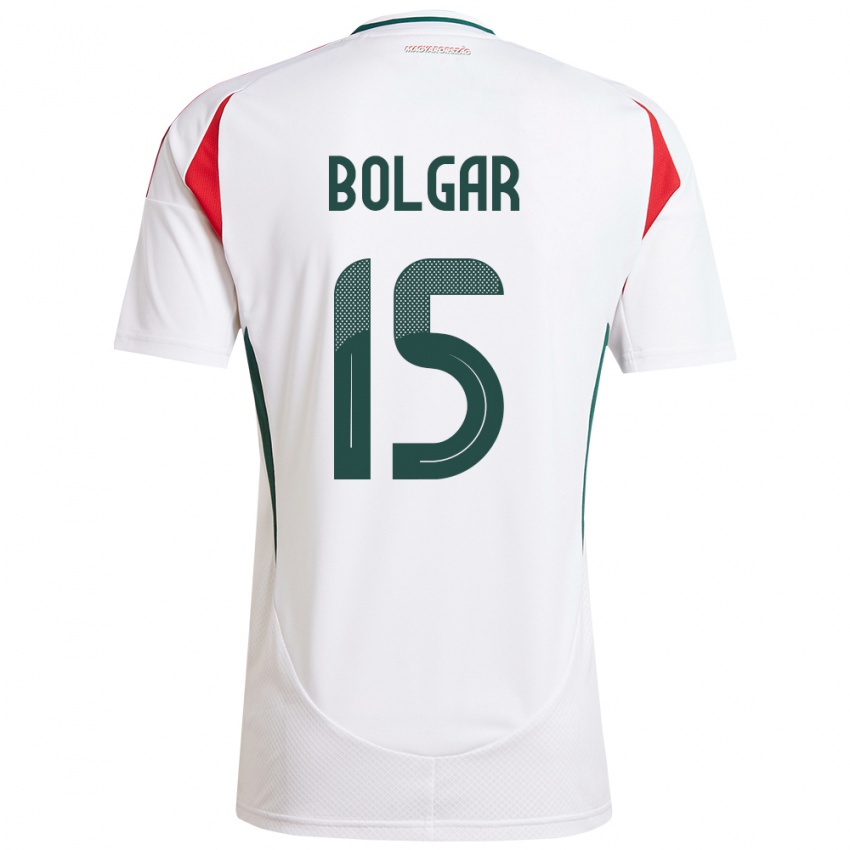 Hombre Camiseta Hungría Botond Bolgár #15 Blanco 2ª Equipación 24-26 La Camisa Argentina