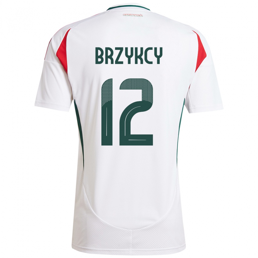 Hombre Camiseta Hungría Lauren Brzykcy #12 Blanco 2ª Equipación 24-26 La Camisa Argentina