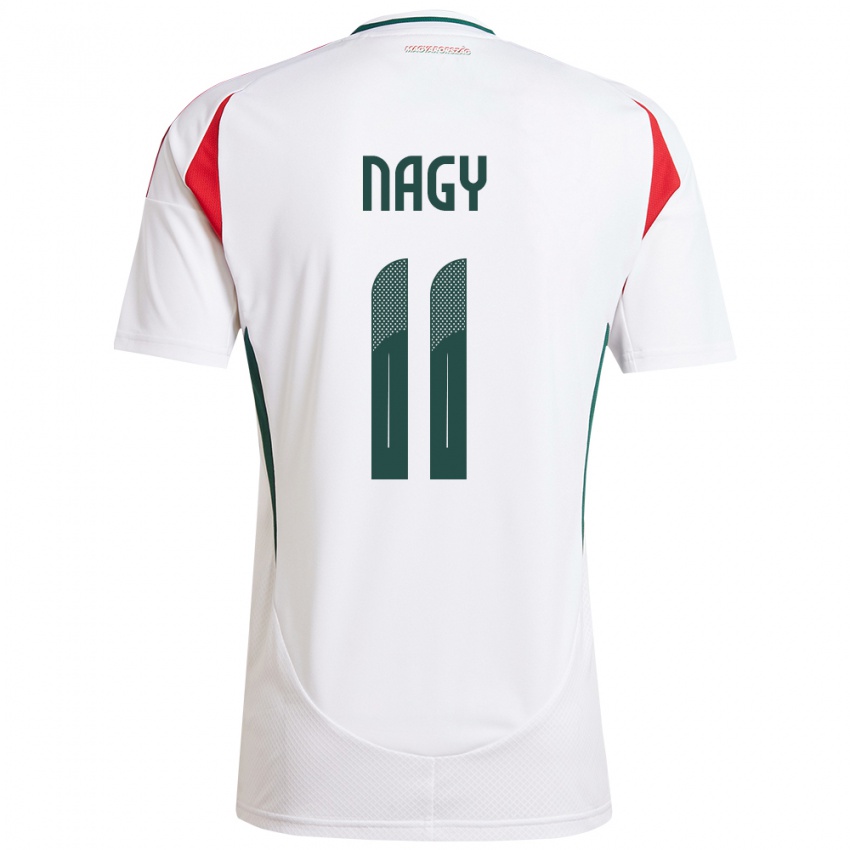 Hombre Camiseta Hungría Virág Nagy #11 Blanco 2ª Equipación 24-26 La Camisa Argentina