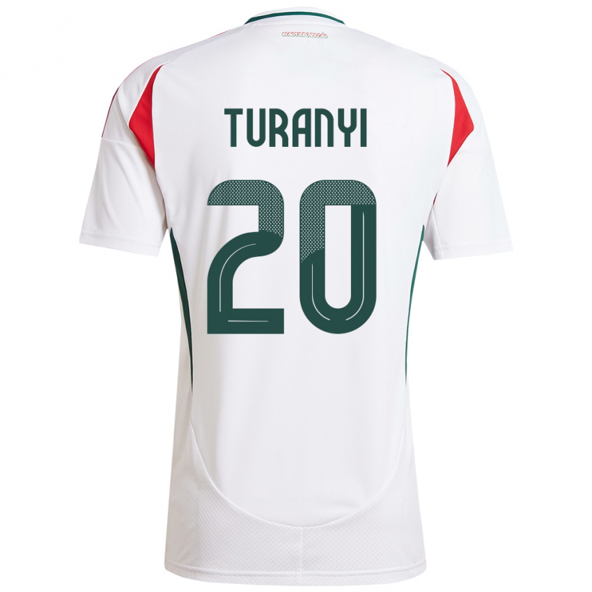 Hombre Camiseta Hungría Lilla Turányi #20 Blanco 2ª Equipación 24-26 La Camisa Argentina