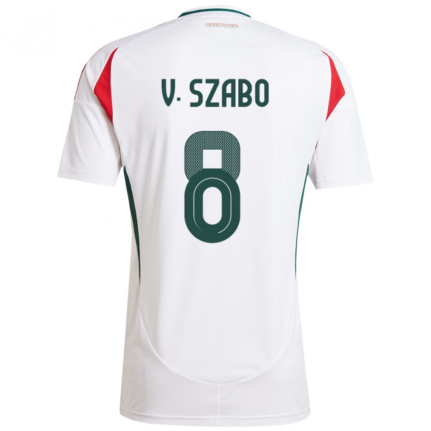 Hombre Camiseta Hungría Viktória Szabó #8 Blanco 2ª Equipación 24-26 La Camisa Argentina