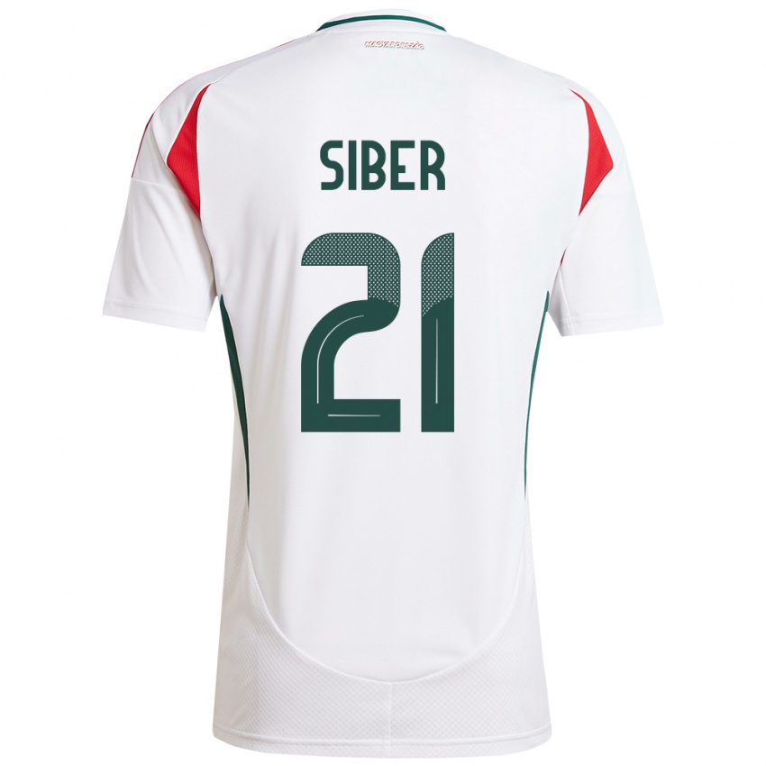 Hombre Camiseta Hungría Glória Siber #21 Blanco 2ª Equipación 24-26 La Camisa Argentina