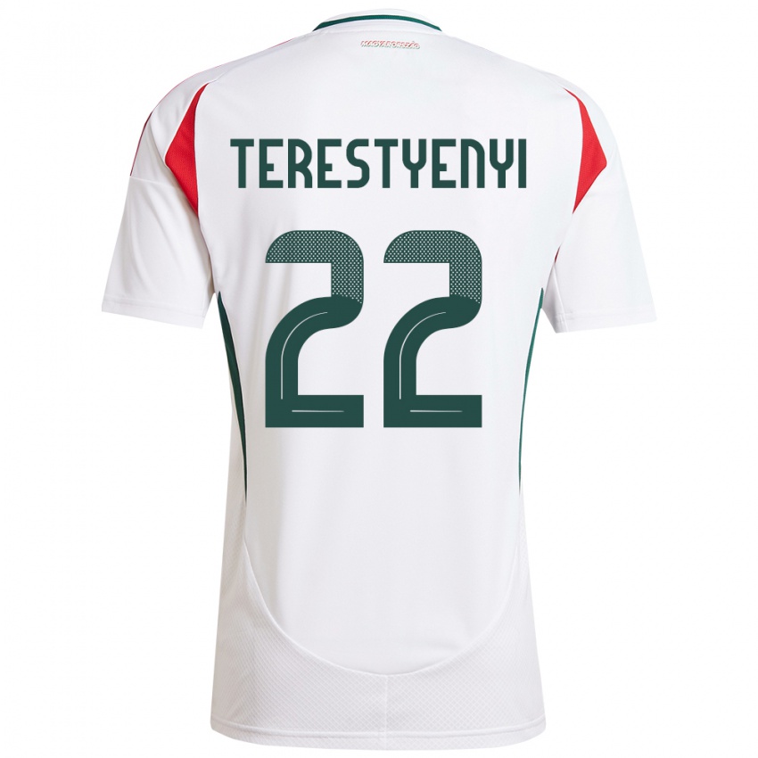 Hombre Camiseta Hungría Anna Terestyényi #22 Blanco 2ª Equipación 24-26 La Camisa Argentina