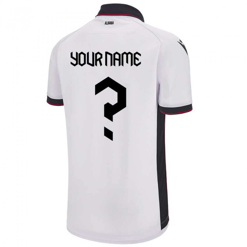 Hombre Camiseta Albania Su Nombre #0 Blanco 2ª Equipación 24-26 La Camisa Argentina