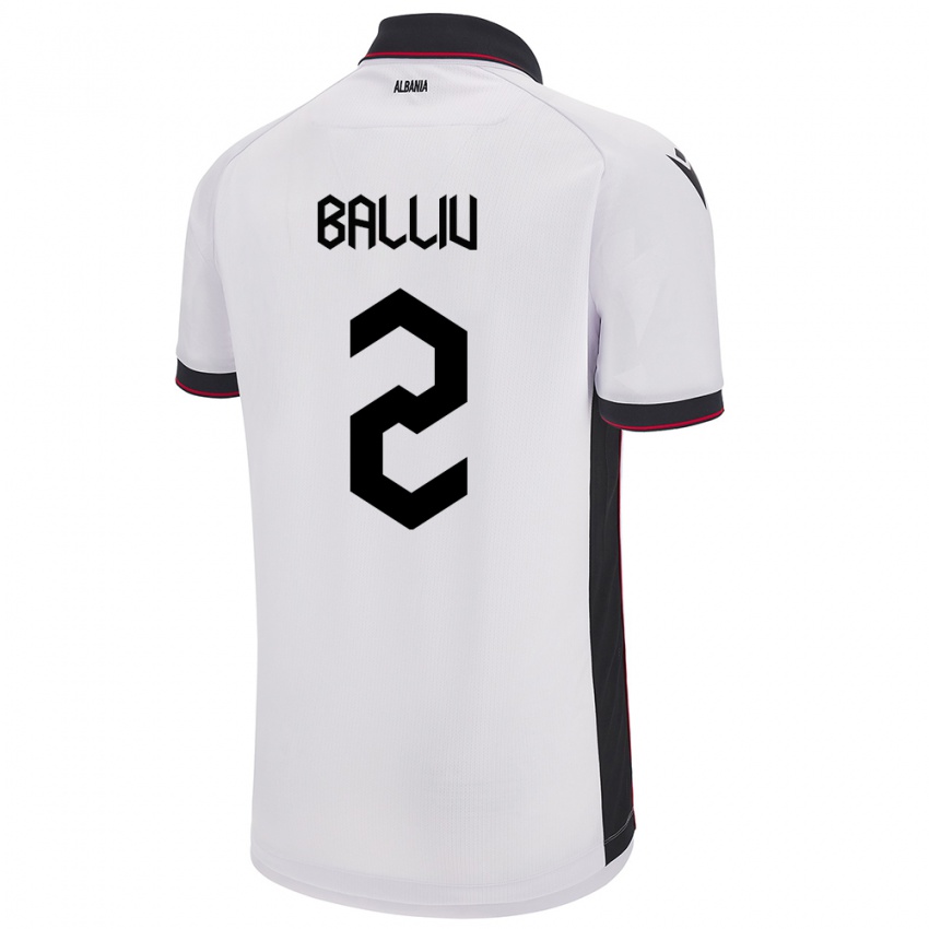 Hombre Camiseta Albania Iván Balliu #2 Blanco 2ª Equipación 24-26 La Camisa Argentina