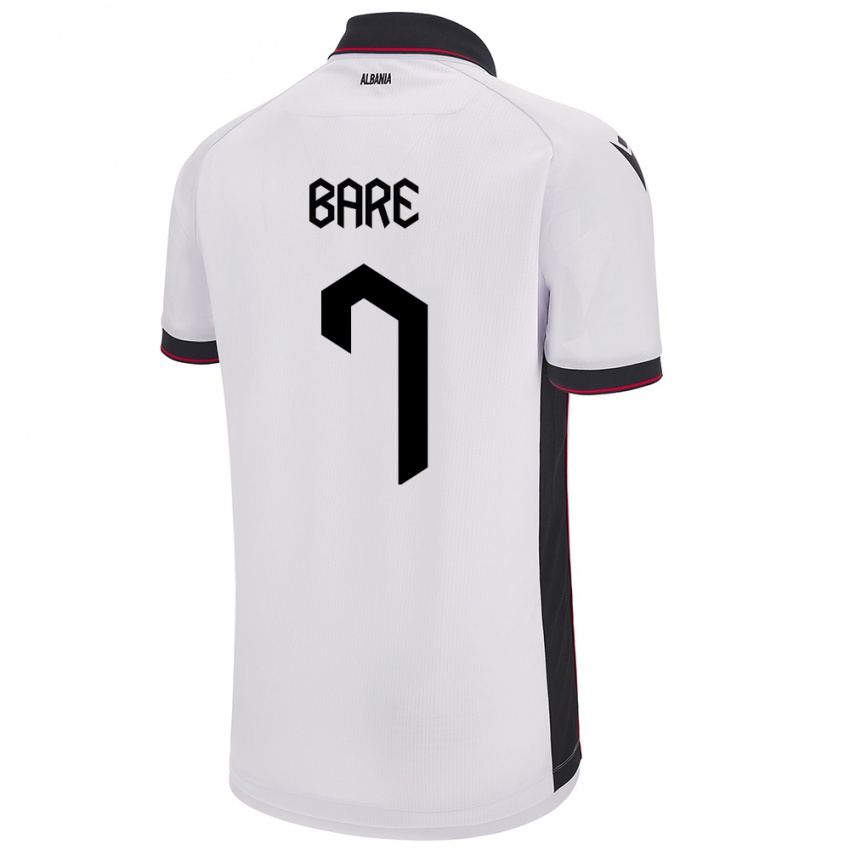 Hombre Camiseta Albania Keidi Bare #7 Blanco 2ª Equipación 24-26 La Camisa Argentina