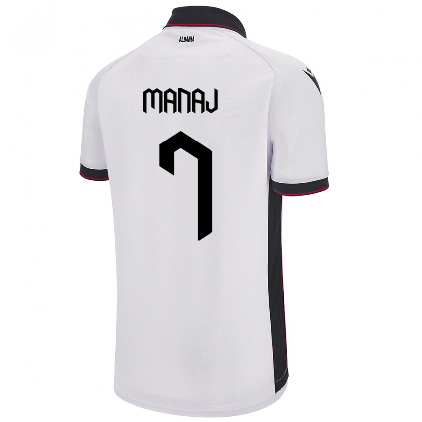 Hombre Camiseta Albania Rey Manaj #7 Blanco 2ª Equipación 24-26 La Camisa Argentina