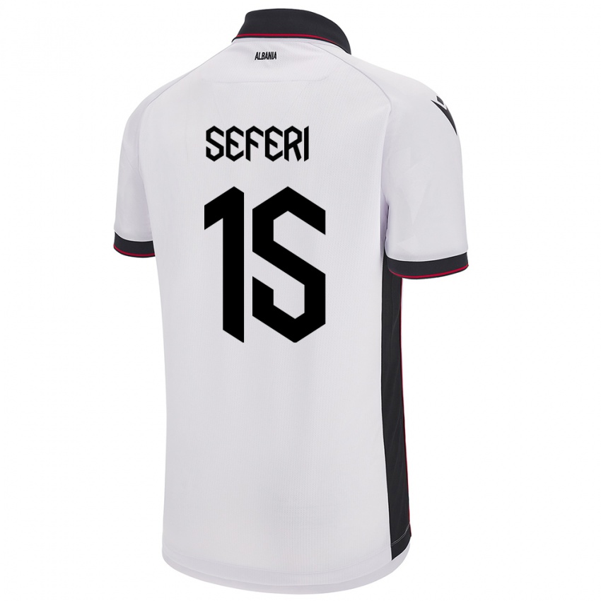 Hombre Camiseta Albania Taulant Seferi #15 Blanco 2ª Equipación 24-26 La Camisa Argentina