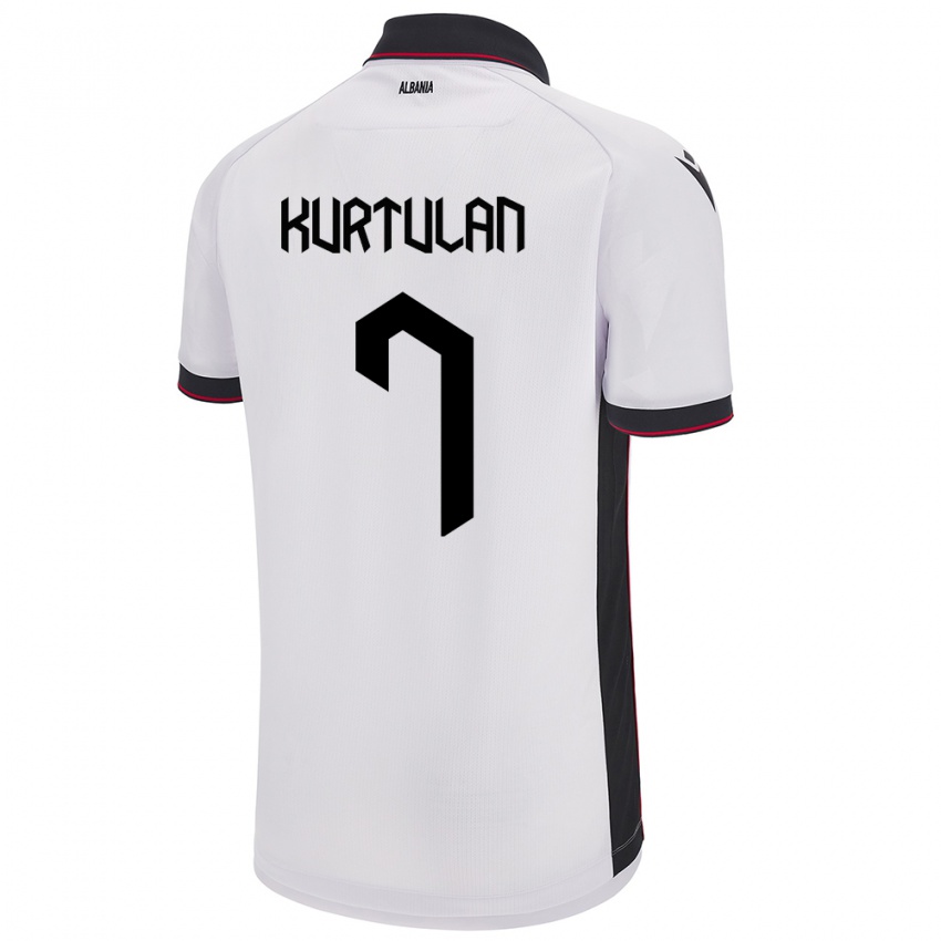 Hombre Camiseta Albania Arda Kurtulan #7 Blanco 2ª Equipación 24-26 La Camisa Argentina