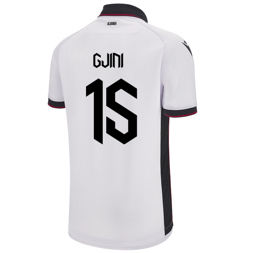 Hombre Camiseta Albania Elmando Gjini #15 Blanco 2ª Equipación 24-26 La Camisa Argentina